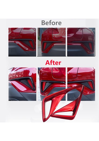 2pcs Kırmızı Araba Arka Sis Far Trim Tail Lamba Çerçeve Toyota Chr C-Hr 2017 2018 2019 2020 2021 (Yurt Dışından) indirimleri