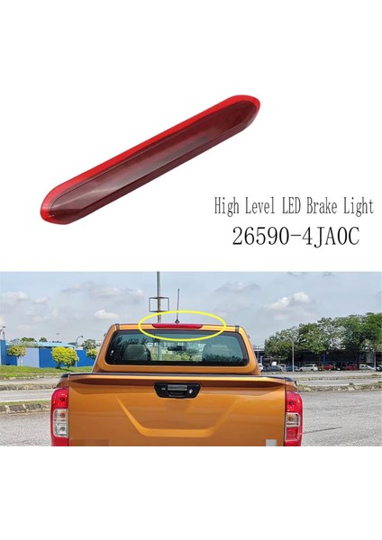 26590-4JA0C Yüksek Seviye LED Arka 3. Üçüncü Fren Montaj Sinyal Işığı Nissan Navara NP300 D23 2014-2024 (Yurt Dışından)