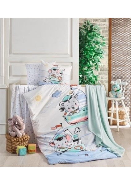 Sailing Ranforce Bebek Nevresim Takımı - Mavi