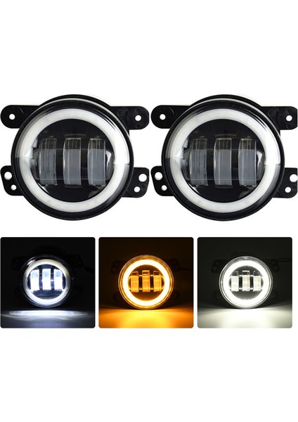 4 Inç Melek Gözler LED Sisli Işık Arabası Ön Sisli 15000LM Yedek Otomatik Lamba Drl Offroad Için Sürüş Sis Lambası (Yurt Dışından) modelleri