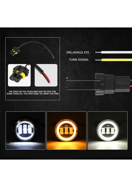 4 Inç Melek Gözler LED Sisli Işık Arabası Ön Sisli 15000LM Yedek Otomatik Lamba Drl Offroad Için Sürüş Sis Lambası (Yurt Dışından) indirimleri