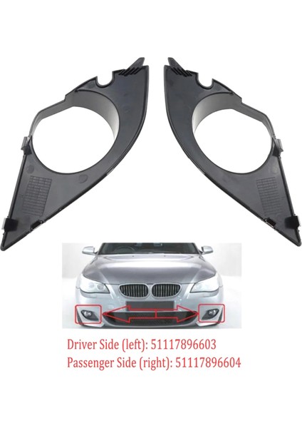 Sis Işık Kapağı Lamba Çerçevesi Bmw Için Izgara 5er Reihe E60 E61 M Paket 2003-2010 Sisli Izgara Lamba Davlumbazları (Yurt Dışından)