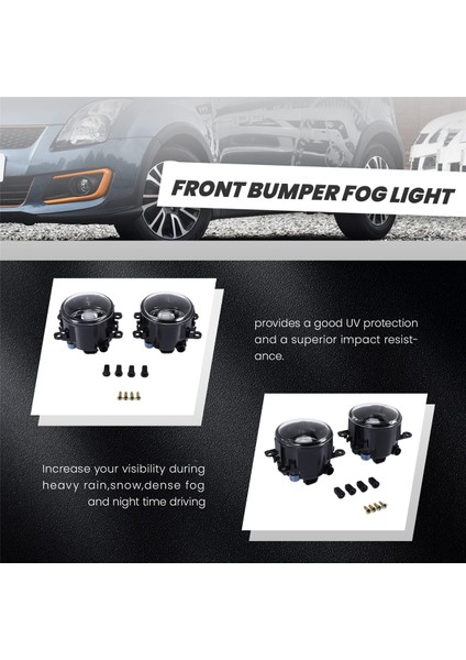 1 Çift Ön Tampon Sis Lambaları Ford Focus Suzuki Için H11 ile Yeni Alto Renault Peugeot Citroen Anti-Bez Lens (Yurt Dışından) fiyatları