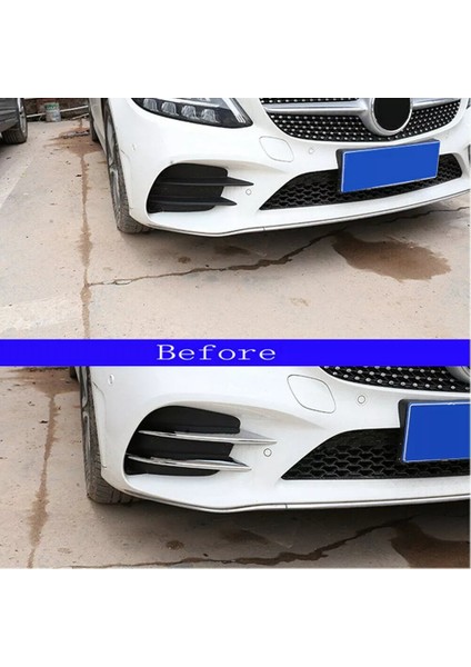4pcs Araba Krom Ön Tampon Spoiler Sis Lambası Izgara Trim Kapak Mercedes-Benz C-Sınıf C200 C260 W205 2019+ (Yurt Dışından) fırsatları