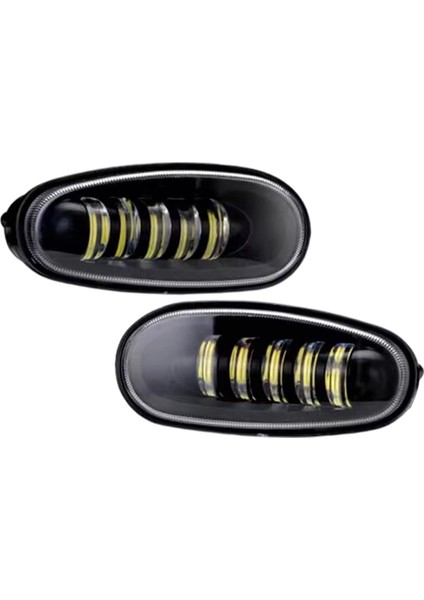 2pcs Araba LED Drl Sis Far Montajı LED 5 Lens Sis Daewoo Chevrolet Lanos Sens Beyaz Işık (Yurt Dışından)