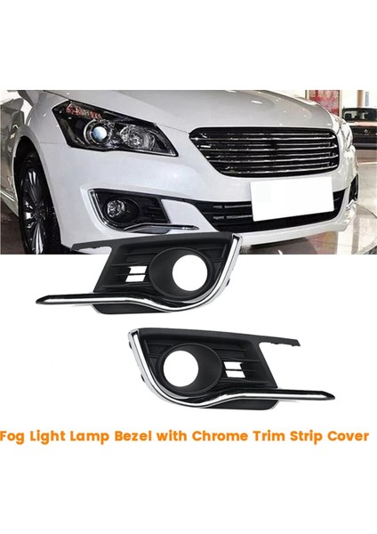 Suzuki Ciaz 2015-2017 Araba Sis Lambası Grille Çerçevesi Için Krom Trim Şeridi ile Sağ Ön Tampon Sisli Işık Kapağı (Yurt Dışından) fırsatları