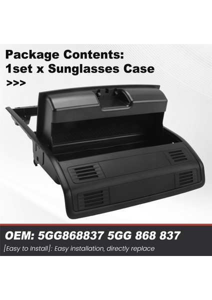 5gg 868 837 Siyah Çatı Depolama Güneş Gözlüğü Kutusu Güneş Camı Kutusu (Yurt Dışından) fırsatları