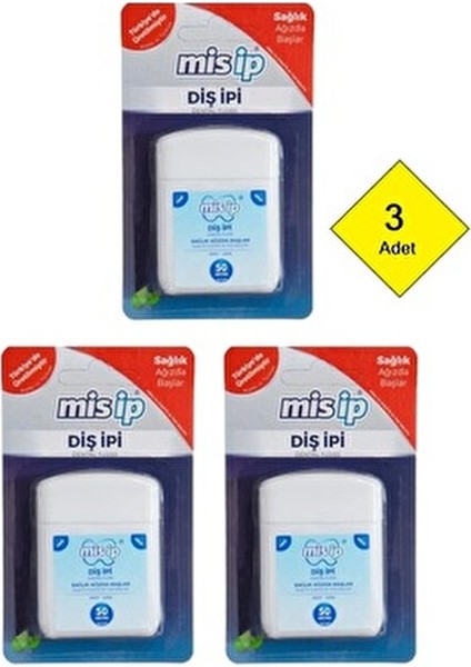 Diş Ipi 50 Metre * 3 Adet ( Naneli)