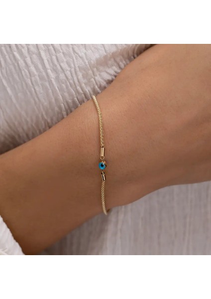 Göz Boncuk Minimal Altın Bileklik modelleri