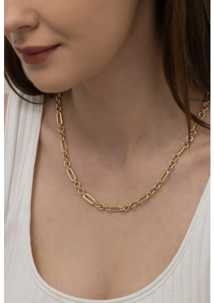 Kalemli Modern Unisex Altın Zincir modelleri