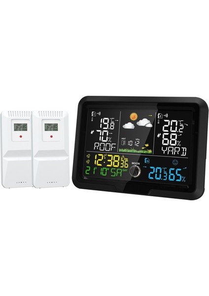 Bir Ila Iki Hava Durumu Saati Kapalı ve Dış Mekan Termometresi ve Higometre Kablosuz Çok Fonksiyonlu Hava Istasyonu Ab Fişi (Yurt Dışından)