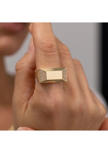 Kare Tasarım Altın Yüzük modelleri