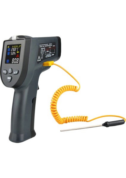 Kaemeasu Temassız Termometre Endüstriyel Yüksek Sıcaklık Termometresi Dijital Renkli Ekran Kızılötesi Termometre (Yurt Dışından)
