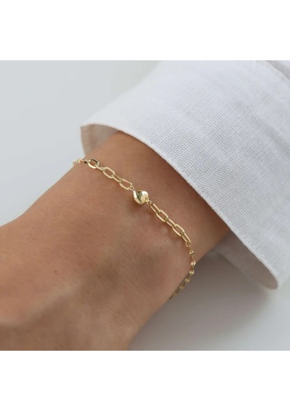 Bombe Kalp Ataç Minimal Altın Bileklik fırsatları