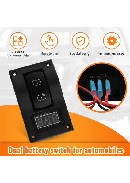 12-24V LED Çift Pil Test Paneli Rocker Switch Otomobil Kamyonu Deniz Teknesi Voltmetre 4p Açma (Yurt Dışından) indirimleri