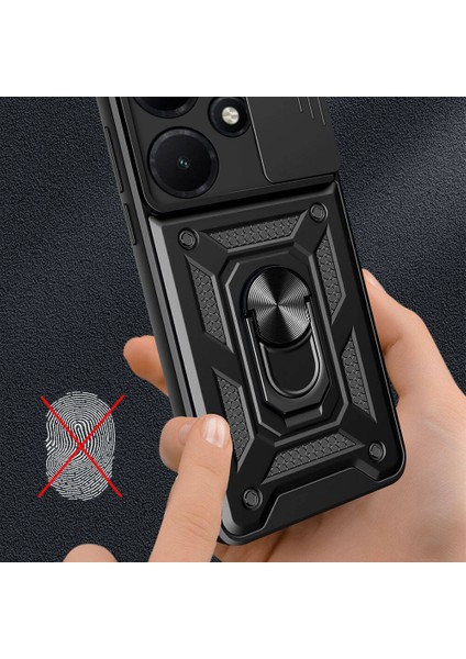 Infinix Hot 30I Kılıf Magnetik Standlı Kamera Korumalı Ata Sürgülü Vega Kapak-Mavi indirimleri