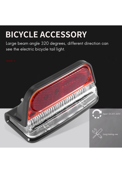 Ebike Için Elektrikli Bisiklet Işığı Talilli Llight Dc 6V 12V 24V 36V 48V 60V Bisiklet E-Bisiklet Arka Kuyruk Işık Bisiklet Aksesuarları (Yurt Dışından) fiyatları
