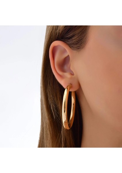 Altın Halka Küpe - Büyük Boy