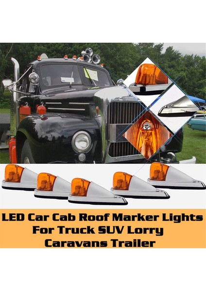 Dc 12V Amber Damla Kabin Lambası Kabin Işaret Lambası Ön Arka Üst (Yurt Dışından)