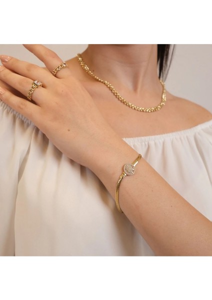 14 Ayar Baget Trapez Taşlı Bileklik