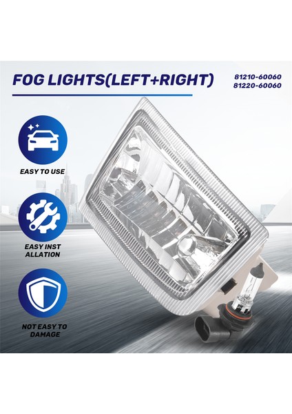 Araba Ön Sol Sağ Tampon Sis Farları Montaj Toyota Land Cruiser Prado 90 FJ90 3400 96-03 (Yurt Dışından)