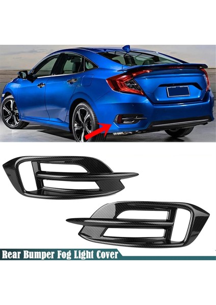 Karbon Fiber Görünümlü Araba Arka Sis Izgara Kapağı Kaplama Honda Civic Için Trim 10TH 2016 2017 2018 2019 Arka Sis Lambası Izgarası (Yurt Dışından) fiyatları