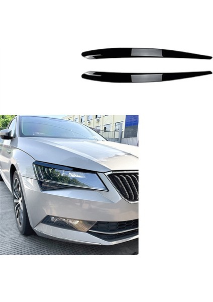 Superb B8 16-18 Için Parlak Siyah Desenli Kaş Far Kapağı (Yurt Dışından) modelleri