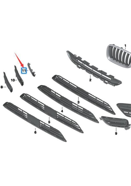 1set Ön Tampon Izgara Çerçeve ve Dış Grille Chroem Trim Şerit Bmw X3 2015-2017 51117347945/51117347946 51117347949 (Yurt Dışından) modelleri