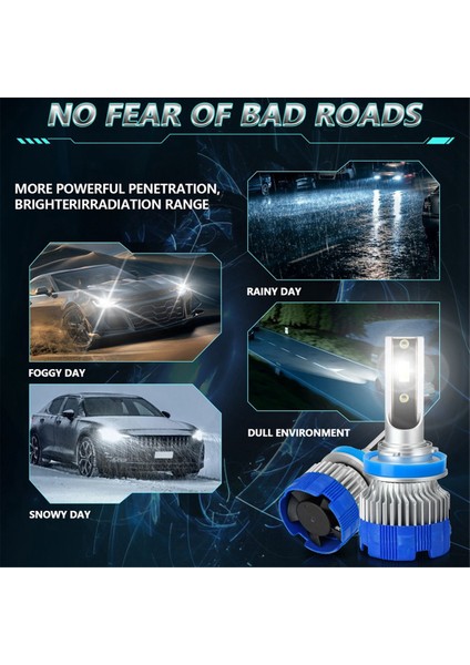 H11 LED Sis Farı Ampulleri Araba Farı Canbus Işık 50W 5000LM 6000K (Yurt Dışından) fırsatları