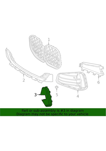51118077069 Sol Ön Tampon Izgara Trim Şeridi Sis Lambası Trim Paneli Bmw 4 Serisi G22 G23 (Yurt Dışından) fiyatları