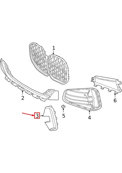 51118077069 Sol Ön Tampon Izgara Trim Şeridi Sis Lambası Trim Paneli Bmw 4 Serisi G22 G23 (Yurt Dışından) modelleri