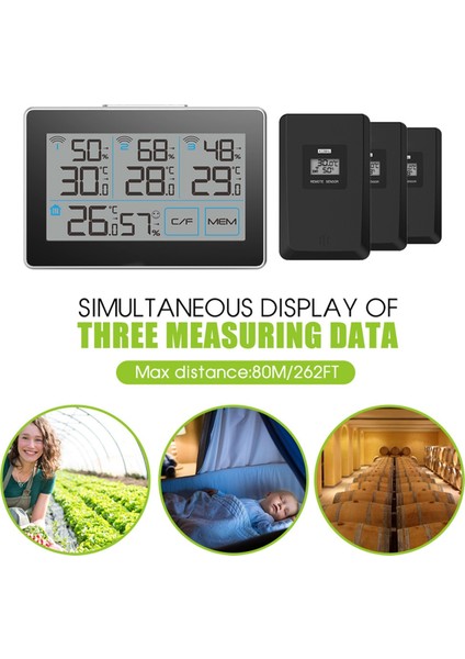 Sıcaklık ve Nem Sensörü Dijital Termometre Iç Mekan Higometre Sıcaklık Nem Dijital Hava Monitörü (Yurt Dışından)
