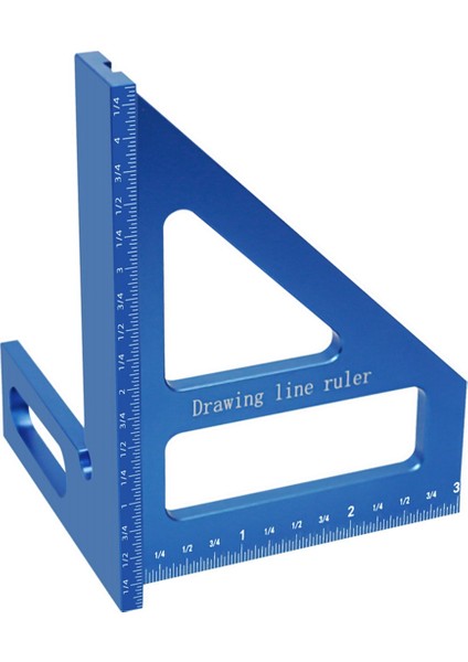 Carpenter Meydanı Alüminyum Çiftçilik Üçlü Cetvel Hassas Delik Scriber Ahşap Işleme Meydanı Prestor 45/90 Derece Mavisi (Yurt Dışından)