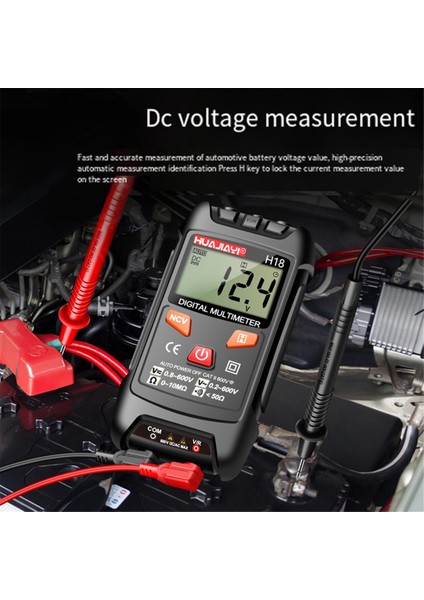Huajiayi H18 Mini Dijital Multimetre Ac/dc Voltaj Metre 1999 Multimetro Ohm Ncv Elektrik Araçları Siyah (Yurt Dışından)
