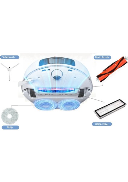 Xiaomi Mijia Için Omni 1s B101CN B116 X10+ Dream L10S Ultra / S10 Pro Ana Yan Fırça Hepa Filtre Mop Toz Çantaları (Yurt Dışından) indirimleri