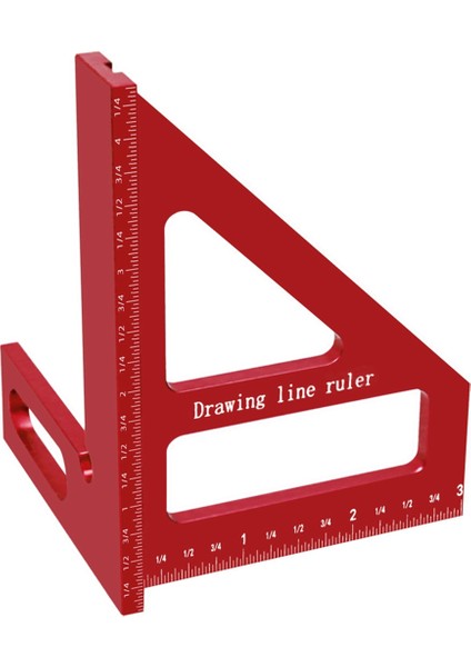 Carpenter Square Alüminyum Çevrelik Üçlü Cetvel Hassas Delik Scribriber Ahşap Işleme Kare Prestor 45/90 Düzenli Kırmızı (Yurt Dışından)