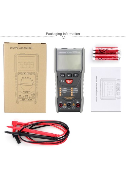 Kaemeasu KM-DM01D Akıllı Dijital Multimetre Anti-Burning 6000 Sayısı Gerçek Etkili Değer/ncv Ölçüm Evrensel Ölçer (Yurt Dışından) fırsatları