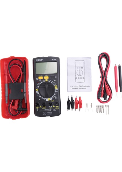 Aneng SZ08 Dijital Multimetre Ultra Depolama Ölçer Otomatik Voltmetre Ac Dc 220V Direnç Handhold Test Cihazları Kırmızı (Yurt Dışından)