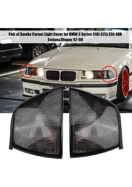 For-Bmw E36 3 Serisi 1992-1998 4dr Sedan/hatchback (318I 318TI 323I 325I 328I) Euro Köşe Işıkları Kapak 63138353279 (Yurt Dışından) fırsatları