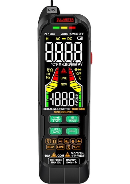 Zlljmetre Smart Multimetre Dijital Ac Dc Akım Voltaj Dedektörü Kalem Kapasitans Temp Otomatik Aralık Test Cihazı Multimetre ZL128A (Yurt Dışından) modelleri