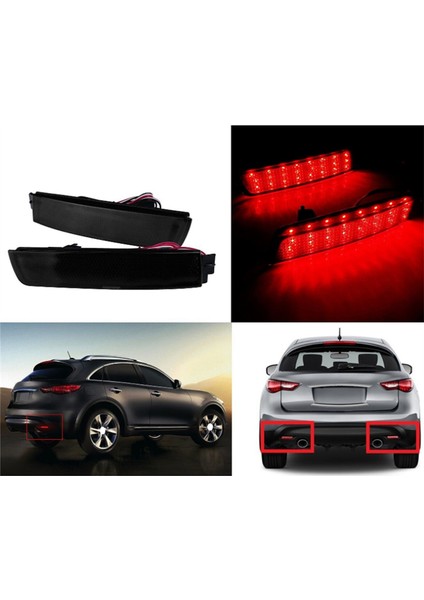 Araba Arka Tampon LED Kuyruk Fren Lambası Yansıtıcı Nissan Juke/murano/infiniti FX35 FX37 FX50 Için Açık Siyah Kabuk (Yurt Dışından) indirimleri