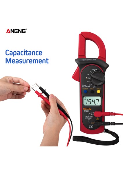 Aneng Dijital Kelepçe Multimetre ST201 2000 Sayım Metre Ampermer Ac/dc Voltaj Test Cihazı Direnç Diyot Süreklilik Test Verileri Be (Yurt Dışından) fiyatları