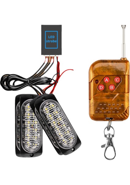 Araba Ön Aydınlatma 12V 24V Acil Durum Flaşı Uyarı Işıkları 12LED Flaş Işıkları Sarı Sinyal Lambası (Yurt Dışından) fırsatları