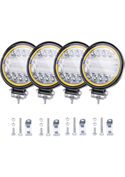 4x LED Çalışma Işık Pods Yuvarlak Amber Nokta Combo Işık Amber Sis Lambası Jeep Off Road Suv (Yurt Dışından) modelleri