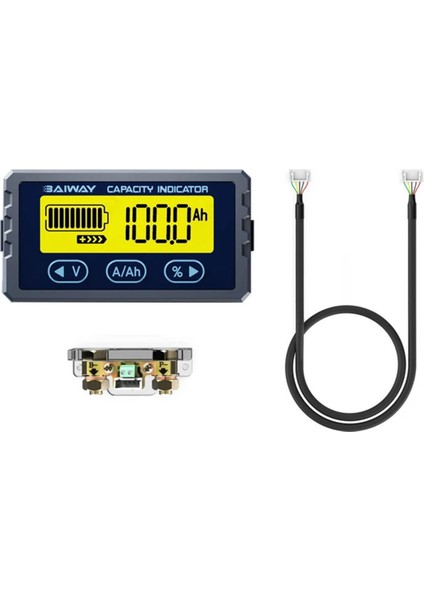 Baiway Pil Test Cihazı 8V-120V 100A Coulomb Metre Kapasite Göstergesi Lityum Iyon Dedektörü Coulomb Metre Voltmetre A (Yurt Dışından)