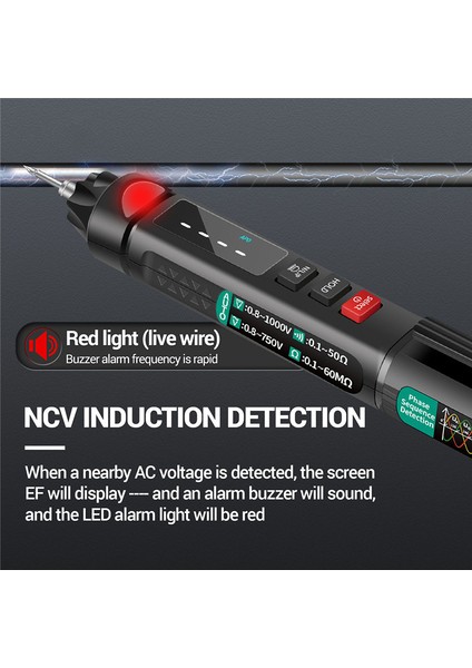 Aneng A3008 Dijital Multimetre Otomatik Akıllı Sensör Kalem Test Cihazı 6000 Sayım Kontak Voltaj Test Cihazı Multimetre (Yurt Dışından) modelleri