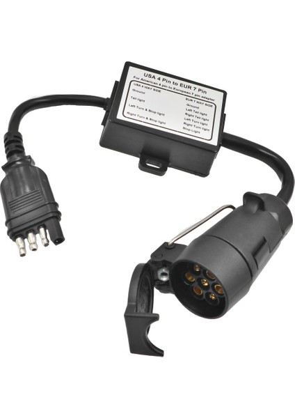 Abd&#39;den Avrupa Trailer Işık Dönüştürücü 4 Yollu Düz Soket (Amerikan Aracı) - 7 Yollu Yuvarlak Soket (Avrupa Fragmanı) (Yurt Dışından)