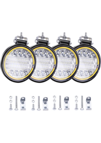 4x LED Çalışma Işık Pods Yuvarlak Amber Nokta Combo Işık Amber Sis Lambası Jeep Off Road Suv (Yurt Dışından) fırsatları