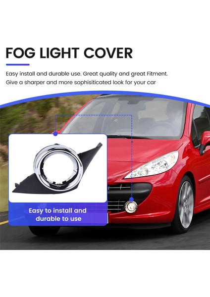 Araba Ön Sol Sis Lambası Kapağı Krom Sis Lambaları Çerçeve Izgara Peugeot 207 Spor Için Otomatik Aksesuarlar 2006-2009 (Yurt Dışından) indirimleri