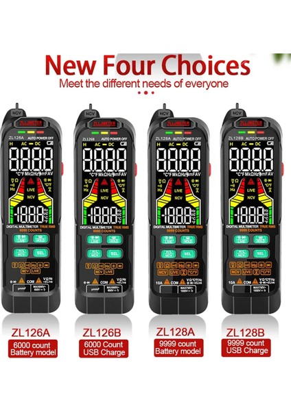 Zlljmetre Smart Multimetre Dijital Ac Dc Akım Voltaj Dedektörü Kalem Kapasitans Temp Otomatik Aralık Test Cihazı Multimetre ZL126A (Yurt Dışından) fiyatları
